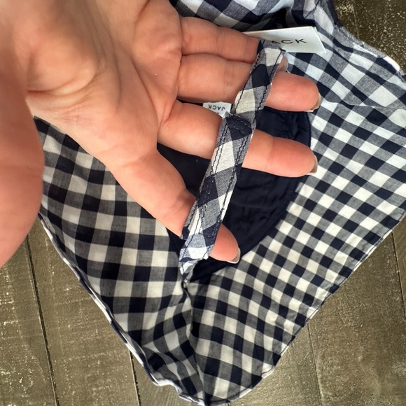 JANIE AND‎ JACK NWT Blue White Gingham Bow Sunhat Size 12-24M 100% Cotton - Picture 3 of 5